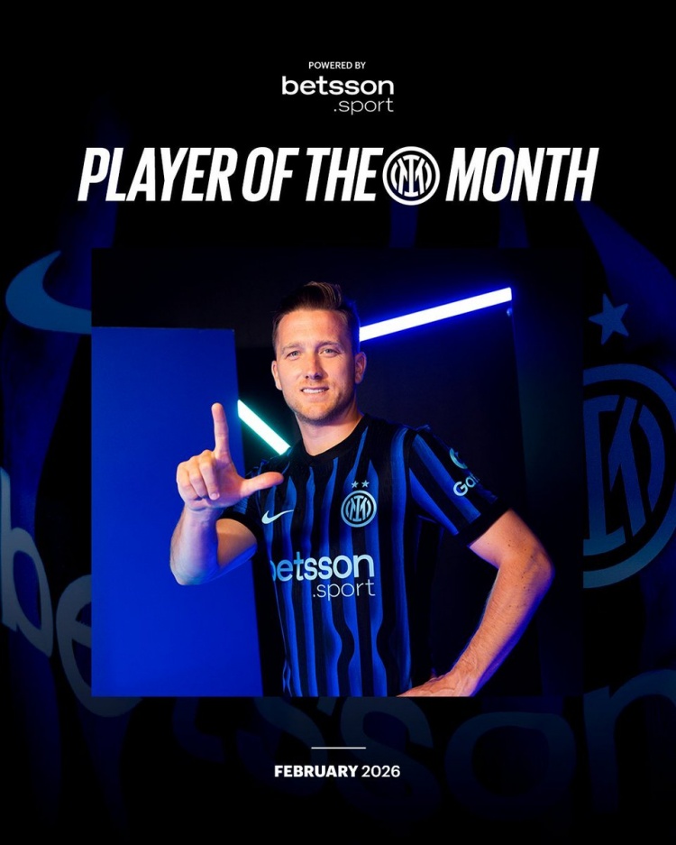 9393体育注册登录-出战7场打进2球，泽林斯基当选国米2月最佳球员